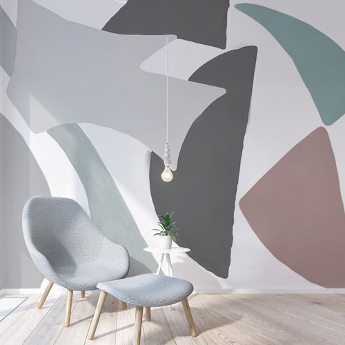 格物印画现代简约几何色块壁纸温馨壁布客厅背景墙纸卧室装饰墙布