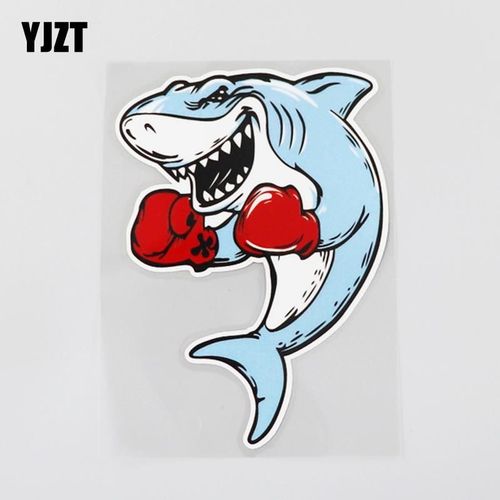 yjzt 拳击鲨鱼 创意卡通动画汽车趣味贴纸 划痕遮挡遮盖 cs9356
