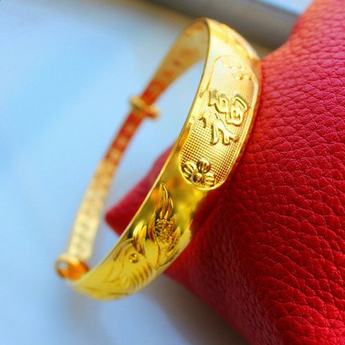 物美价廉越南沙金首饰手镯女新娘手镯手环首饰品满天星单凤款婚庆