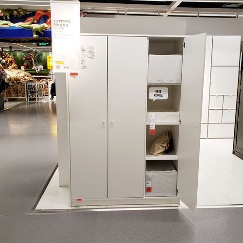 萱萱宜家ikea克勒普斯塔三门衣柜简约现代衣橱卧室小户型简易柜子