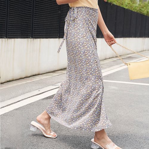 水芙花 内衬防透 一片式绑带雪纺裙裙 2xl 特大码【建议140-180斤】