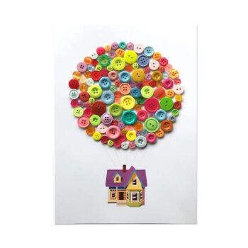 节日纽扣粘贴画 a3/a4 儿童diy手工制作材料包幼儿园小学生扣子画 乳