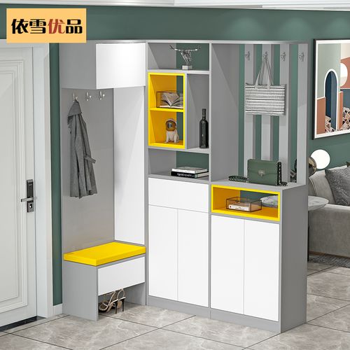 简约实木玄关柜鞋柜一体转角柜间厅柜现代储物柜入户隔断柜定制