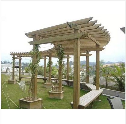 防腐木 公园广场景观廊架 户外廊架植物爬滕架 葡萄架 樟子松