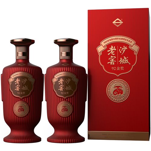 沙城老窖92金奖红金 38度 浓香型白酒 460ml*2瓶礼袋装 酒厂直发