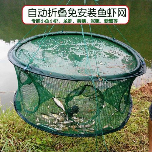 捕鱼网捕鱼笼子捕虾笼自动折叠鱼网龙虾网工具抓龙.虾鳝泥鳅笼