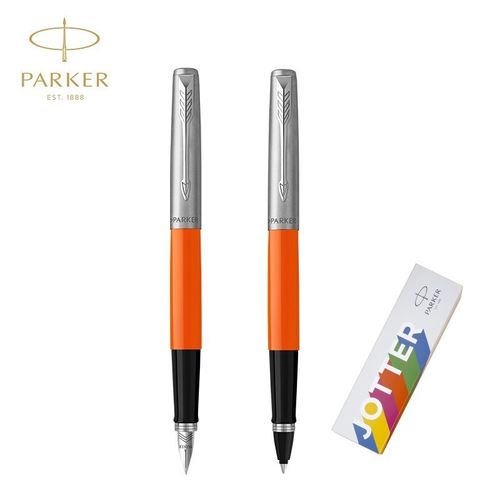 派克(parker)乔特复古橙双笔礼盒(含一盒蓝色精装墨水芯)