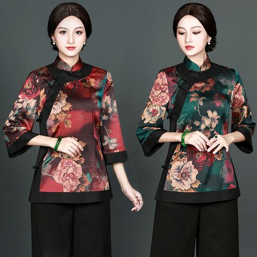 华族经典唐装改良版女时尚中长款日常中式复古修身