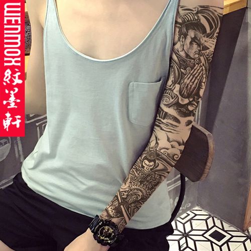 【2张花臂 diy大满臂】纹墨轩大图孙悟空二郎神组合纹身贴男逼真花臂