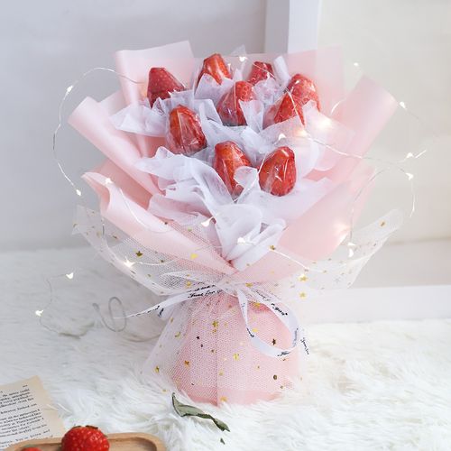 diy草莓花束生日礼物全套创意水果手工礼创意diy包装