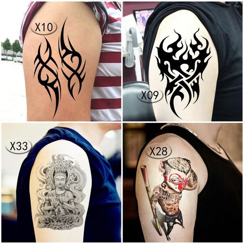 胸前文身持久纹身贴手臂男防水刺青2021年过肩龙胳膊新款高级贴纸