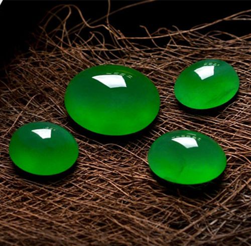 天然翡翠裸石缅甸翡翠帝王绿戒面男女款戒指蛋面冰种阳绿鸽子蛋