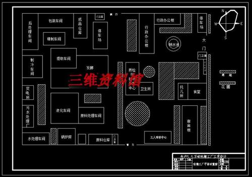 味精工厂方案设计年产5.5万吨平面方案布局cad施工图