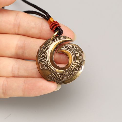 槐园仿古 黄铜实心手把件《时来运转》吊坠钥匙扣挂件 转运图腾牌 时