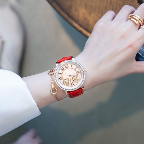 蒂玮娜davena手表女 满天星奢华镶钻女士手表 时尚防水皮带表盘女款