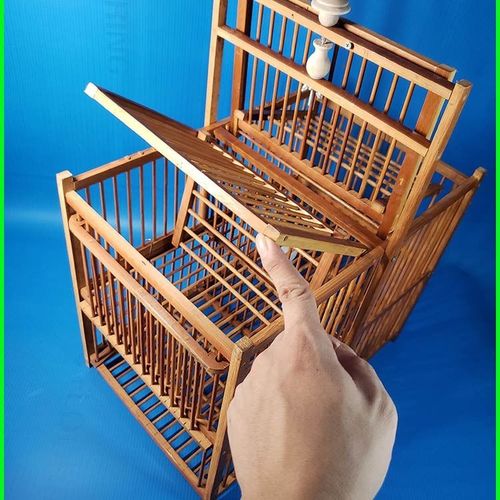 拍笼打笼踏笼机关笼滚笼竹制特价包邮滚笼自锁鸟笼养鸟笼