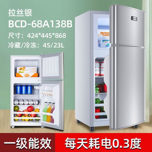 申花小型电冰箱宿舍租房办公室家用节能小冰箱obowai 双门/138/拉丝银