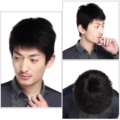【瑞贝卡假发】假发男中老年爸爸真发逼真男士假发短发轻薄全真发