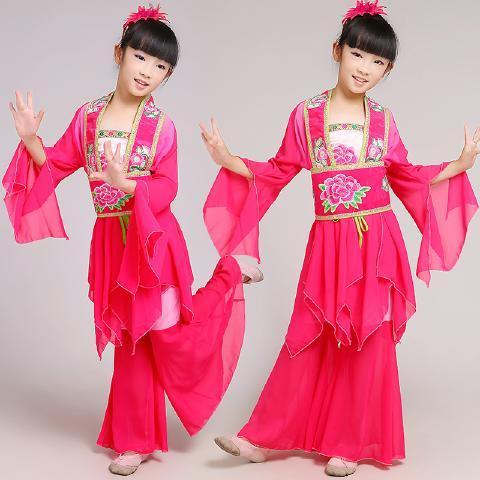 新款儿童古装舞蹈服 女童古典舞演出服儿童古装服装仙女装古筝服