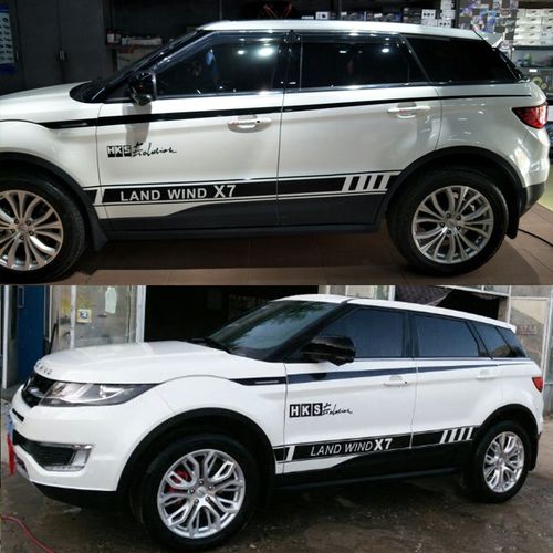 陆风x7车贴拉花车身腰线贴纸改装汽车反光机盖贴侧裙全车个性彩条