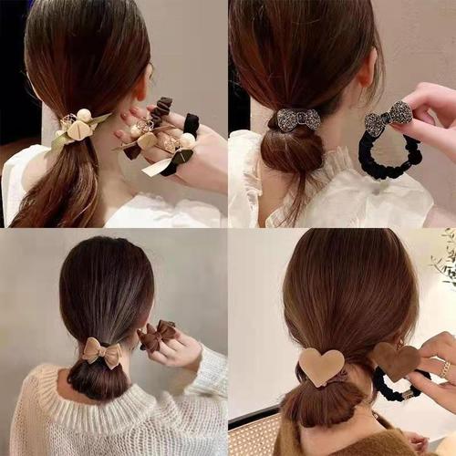 韩版发饰丸子头饰扎马尾头绳高弹力发绳大肠发圈ins皮筋女森系