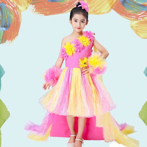 【品牌特价】环保服装儿童手工材料diy时装秀六一儿童节自制舞台走秀
