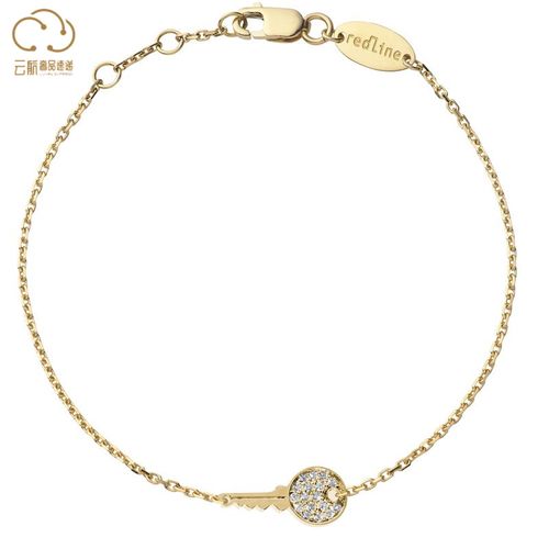 redline红绳锐先女士手链0.085克拉钥匙圆形钻石时尚配饰