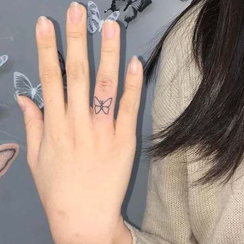 【一份2张】蝴蝶纹身贴防水女持久手指上网红仿真ins风少女小清新