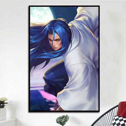 王者荣耀橘右京修罗神梦一刀游戏人物diy数字油画手绘家居装饰画