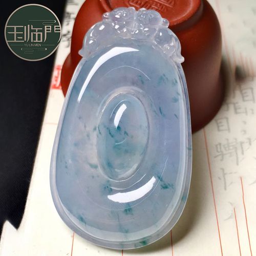 玉临门新款缅甸a货天然冰种起胶飘花福贝翡翠裸石挂件玉石吊坠