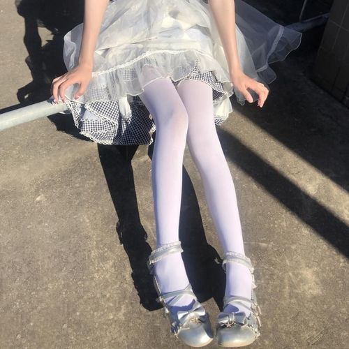 白色初恋款~lolita奶白色连裤袜 仙气飘飘甜美炸街白丝袜cos袜子