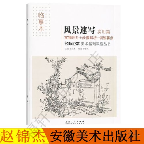 临摹本 名师范本风景速写实用篇 美术基础教程实物照片对照范画成人