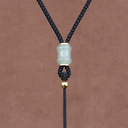 新海料和田玉手编吊坠挂绳玉牌玉佩e挂件绳子玉器貔貅挂脖项链配