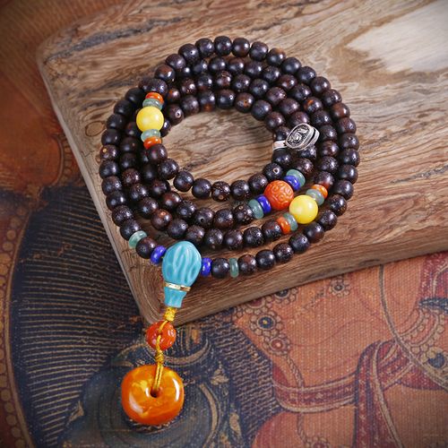 老陈籽星月菩提子手串藏式民族风项链文玩配饰佛珠108