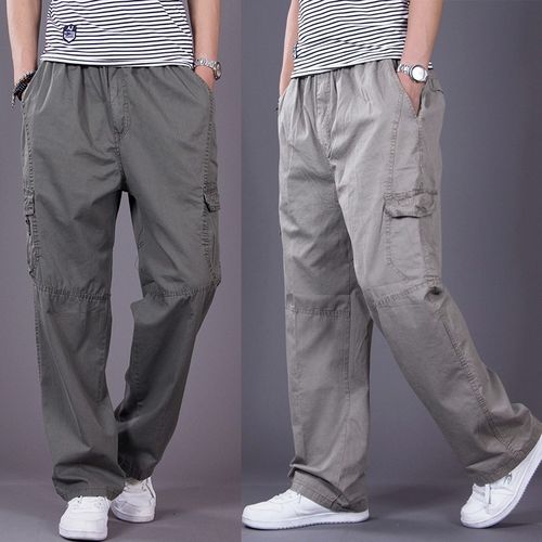 裤子男直筒宽松休闲裤纯棉加肥加大男裤胖子大码裤子