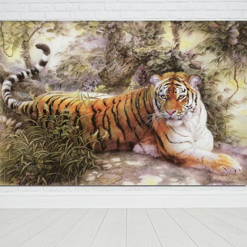 万兽之王老虎贴画挂画客厅现代装饰画玄关过道招财镇宅风水画132