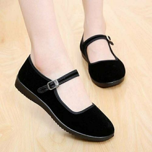 【新年装】老北京工艺女一字带舞蹈布鞋工作休闲软底妈妈鞋黑布鞋女