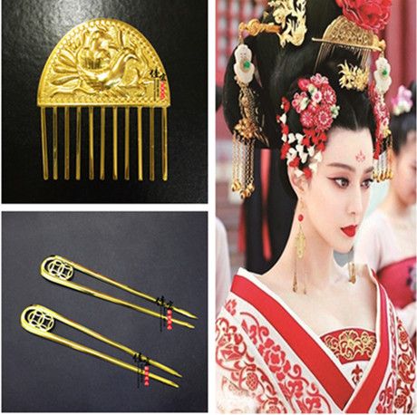 武媚娘新娘古装剧头饰唐朝汉服发饰古代发簪凤冠霞帔宫廷中式发梳