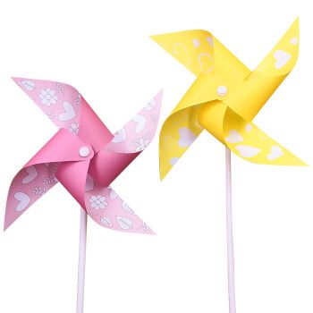 diy风车制作手工材料 幼儿园儿童户外装饰玩具自制材料包彩色小纸玩具