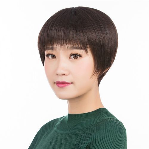 高档假发女短发短直发中老年妈妈短发逼真发型碎刘海
