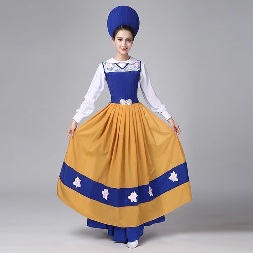 新款国外服装瑞士服舞台走秀荷兰服瑞典传统服装开场秀成人女定制
