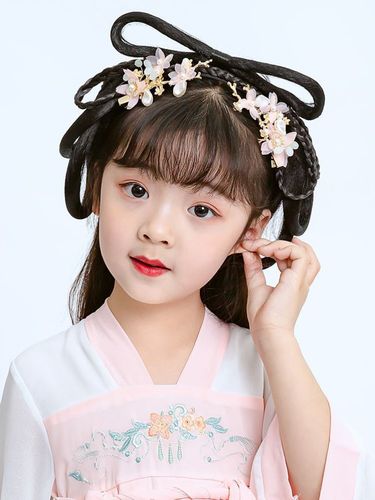 汉服发饰儿童假发一体式发髻女发型头发儿童发饰明制唐风古装造型