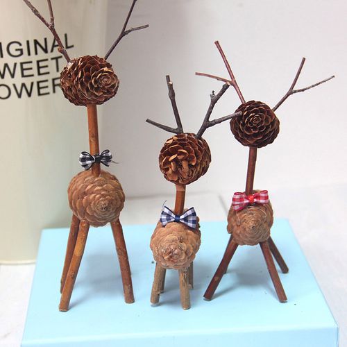 diy幼儿园儿童创意手工制作木片粘贴树枝材料包动物益智玩具亲子