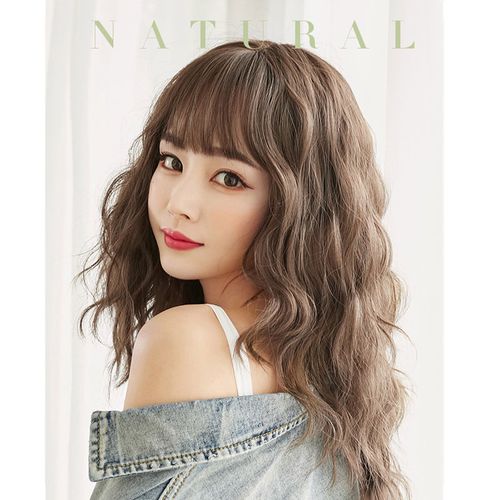 假发女齐刘海玉米烫长卷发假发自然蓬松羊毛卷锁骨发