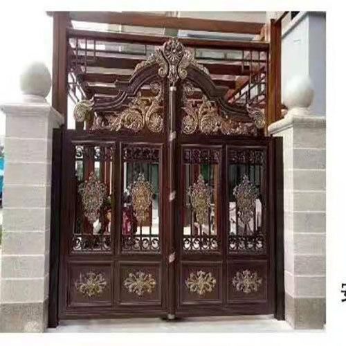 农村双开门铝艺门铝合金庭院别墅自建房大门新款院子围墙大门电动 铝