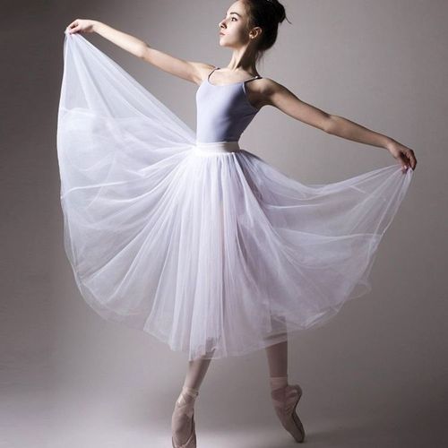 成人芭蕾长纱裙半身裙练功服长款裙天使芭蕾舞白纱裙舞蹈裙芭蕾裙