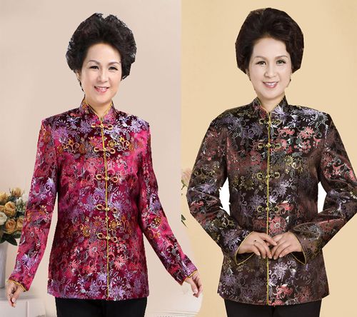 新款中老年女装春秋装老年人唐装女妈妈民族风春装薄外套奶奶上衣