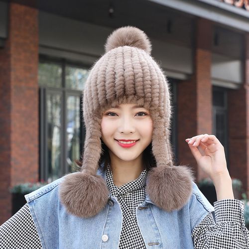 貂毛帽子女2021年新款女士秋冬百搭保暖时尚冬季洋气皮草冬款女帽