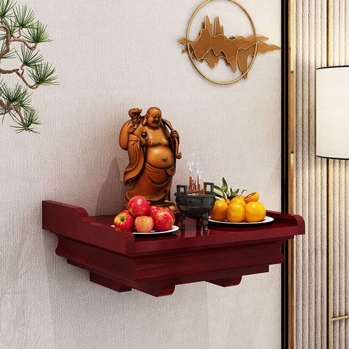 实木佛龛供台家用神台墙壁挂式 简单定做壁挂式财神架子佛像底座神龛