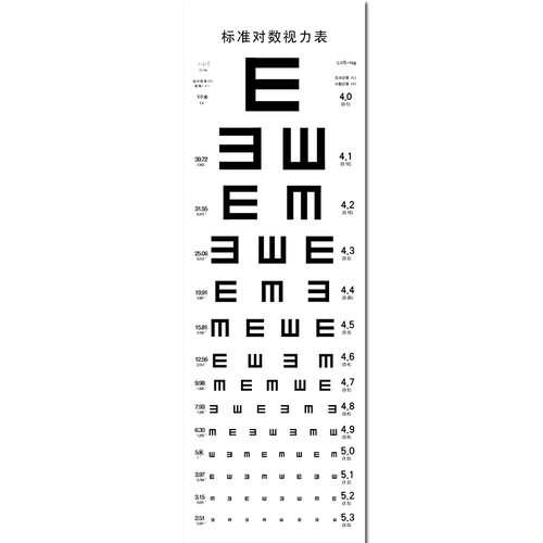 标准对数视力表挂图标准儿童近视检测表标准e字视力检查对照表tl